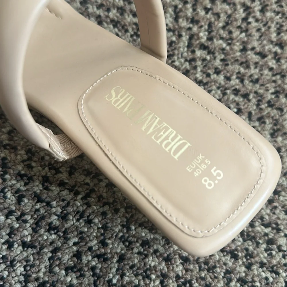 Sandal Heels for Women Low Square Open Toe Chunky Heels Slip On Dream Pairs - Picture 4 of 5